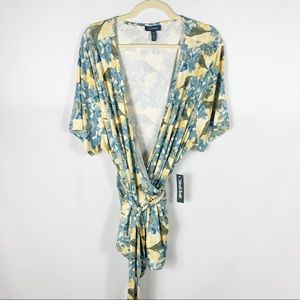 Modcloth The Surplice is Right Faux Wrap Top Birds